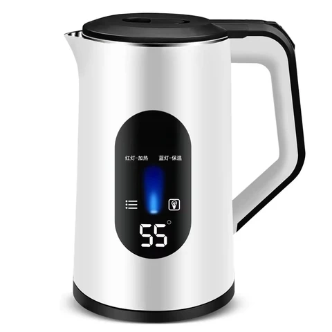 2.2L 1500W Stainless Steel Electric Kettle with Automatic Shut-Off, 360° Rotating Base and Fast Heating