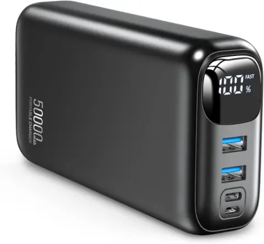 P5 50000mAh Ultra-Slim 22.5W Fast Charging Power Bank with USB Type-C and LED Display