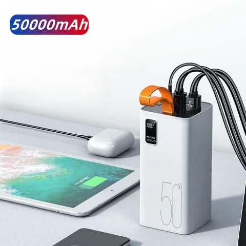 MXH BY-587 50000mAh 22.5W Fast Charging Power Bank with 5 Outputs, LED Display and Built-in Flashlight