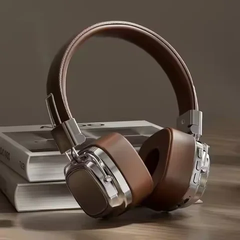 SMY-63 Bluetooth 5.3 Wireless Retro Over-Ear Headphones with ENC Noise Cancellation, Stereo Sound and Gaming Support